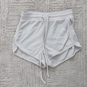 Women's off white waffle shorts